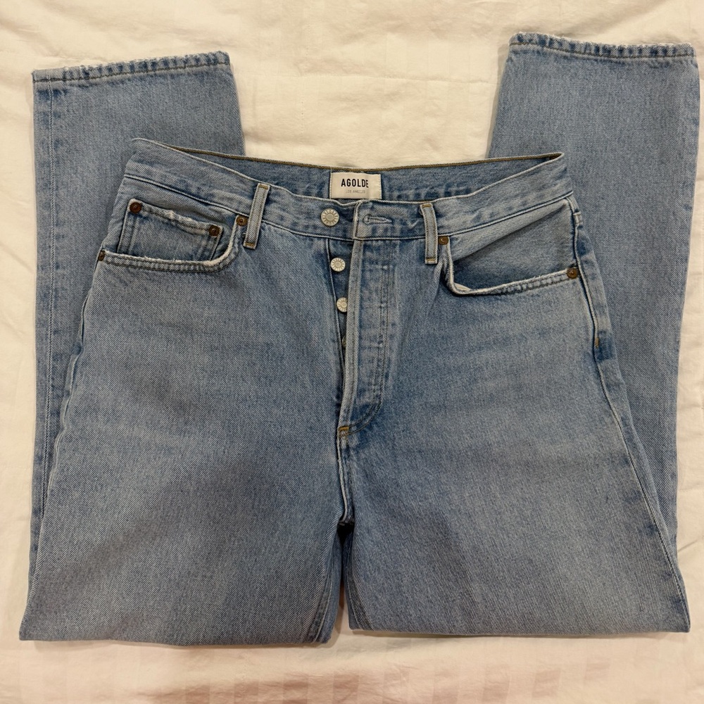 Agolde Denim Blue Straight Jeans